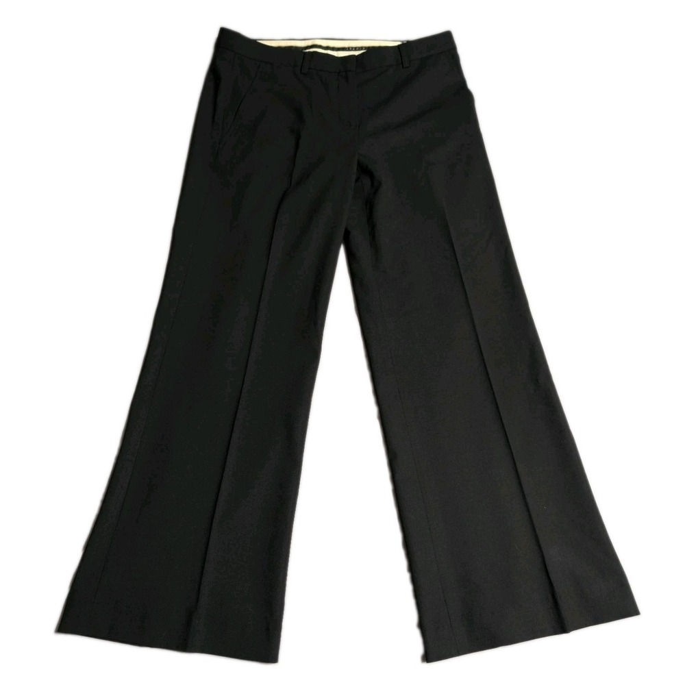 Theory Pants Womens 6 Black Wool Blend Stretch Flare Dress Trousers USA